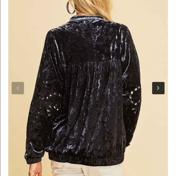 💼S-L🌳Venice Lux Velvet Bomber Jacket Floral Pop - Picture 7 of 12